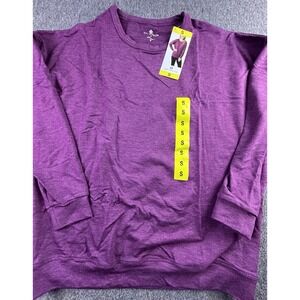 Tuff Athletics Sweatshirt Womens Small Berry‎ Melange Long Sleeve Pullover New